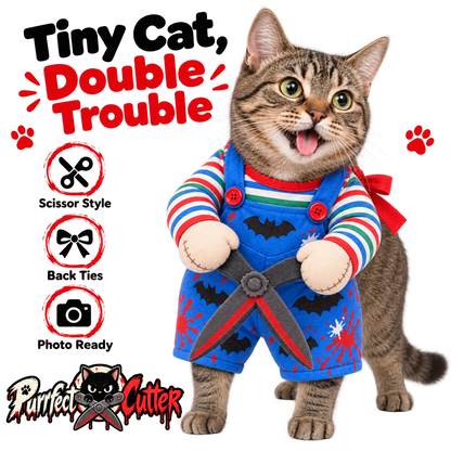 Purrfect Cutter — carousel 2 — pet costume with joined soft cloth scissors